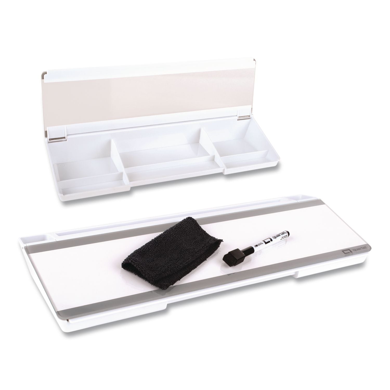 Flip-Top Glass Dry Erase Desktop Pad, 18 x 6, White Surface
