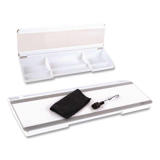 Flip-Top Glass Dry Erase Desktop Pad, 18 x 6, White Surface