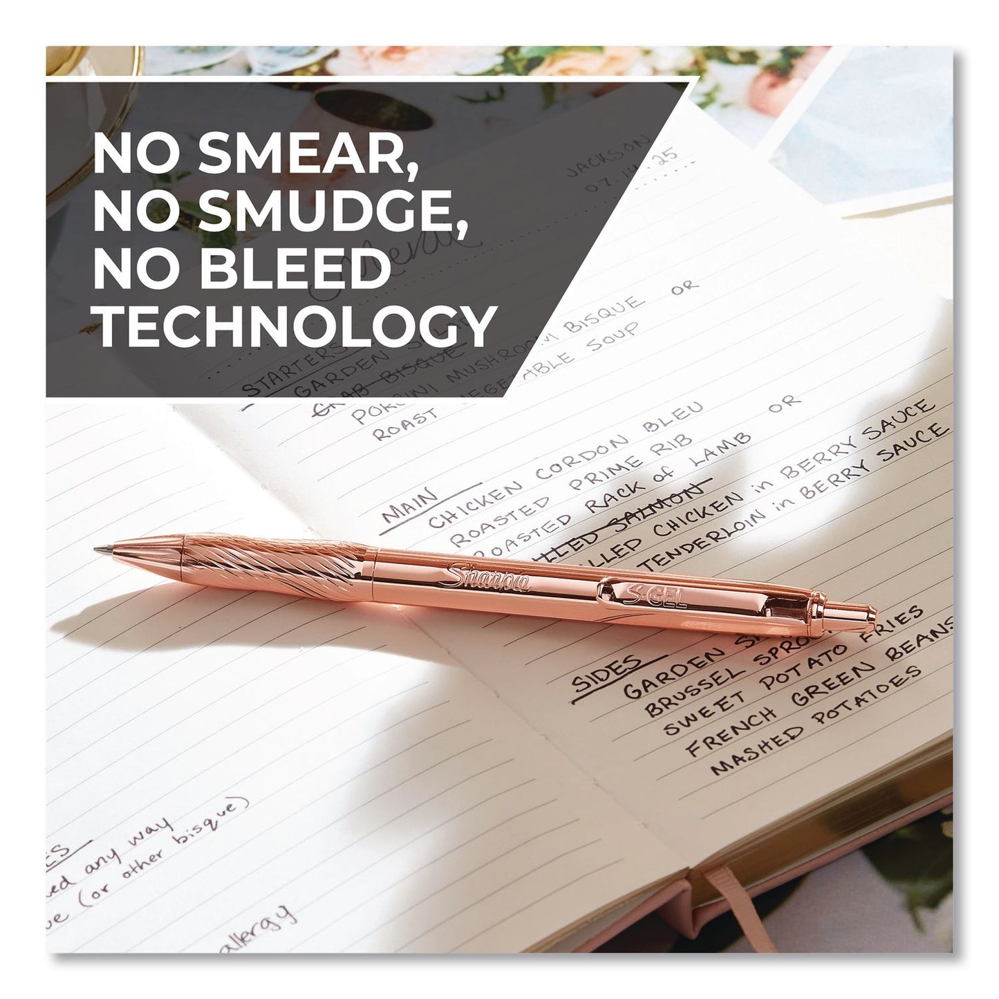 S-Gel Premium Metal Barrel Gel Pen with Bonus Ink Refill, Retractable, Medium 0.7 mm, Black Ink, Copper Barrel