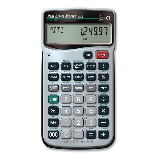 Master 3405 Real Estate and Mortgage Calculator, 9-Digit LCD