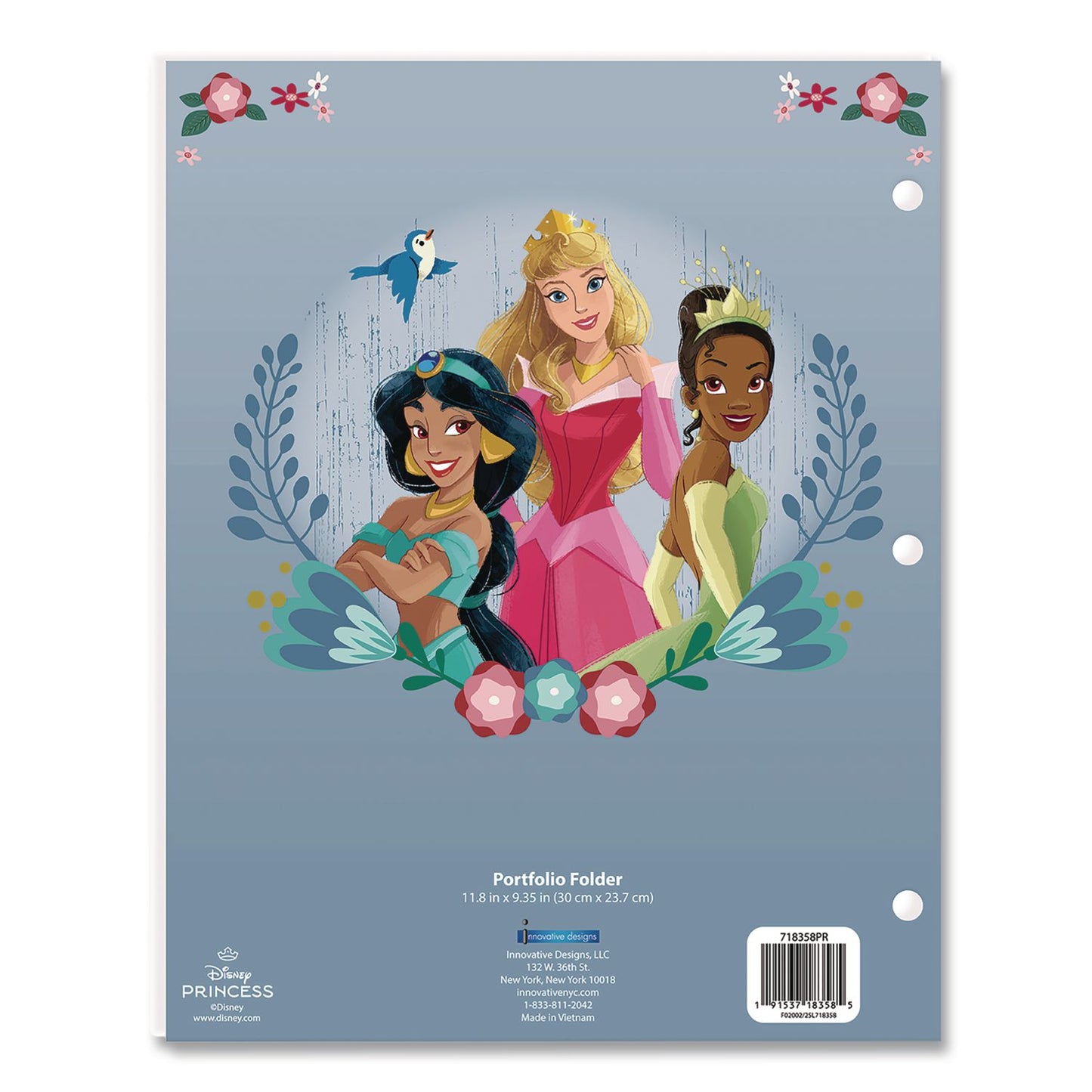 Licensed Two-Pocket Folder, Disney Princesses, Side: 3-Hole Punched, Accommodates (50) 11 x 8.5 Sheets, Multicolor