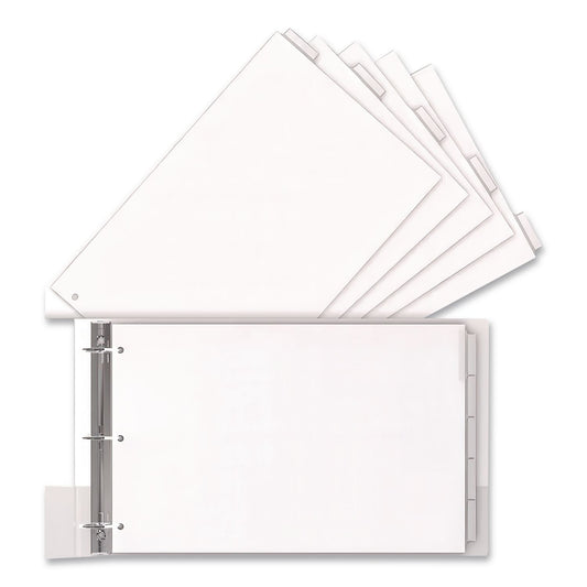 Landscape Orientation Index Dividers, 5-Tab, 14 X 8.5, White, 1 Set