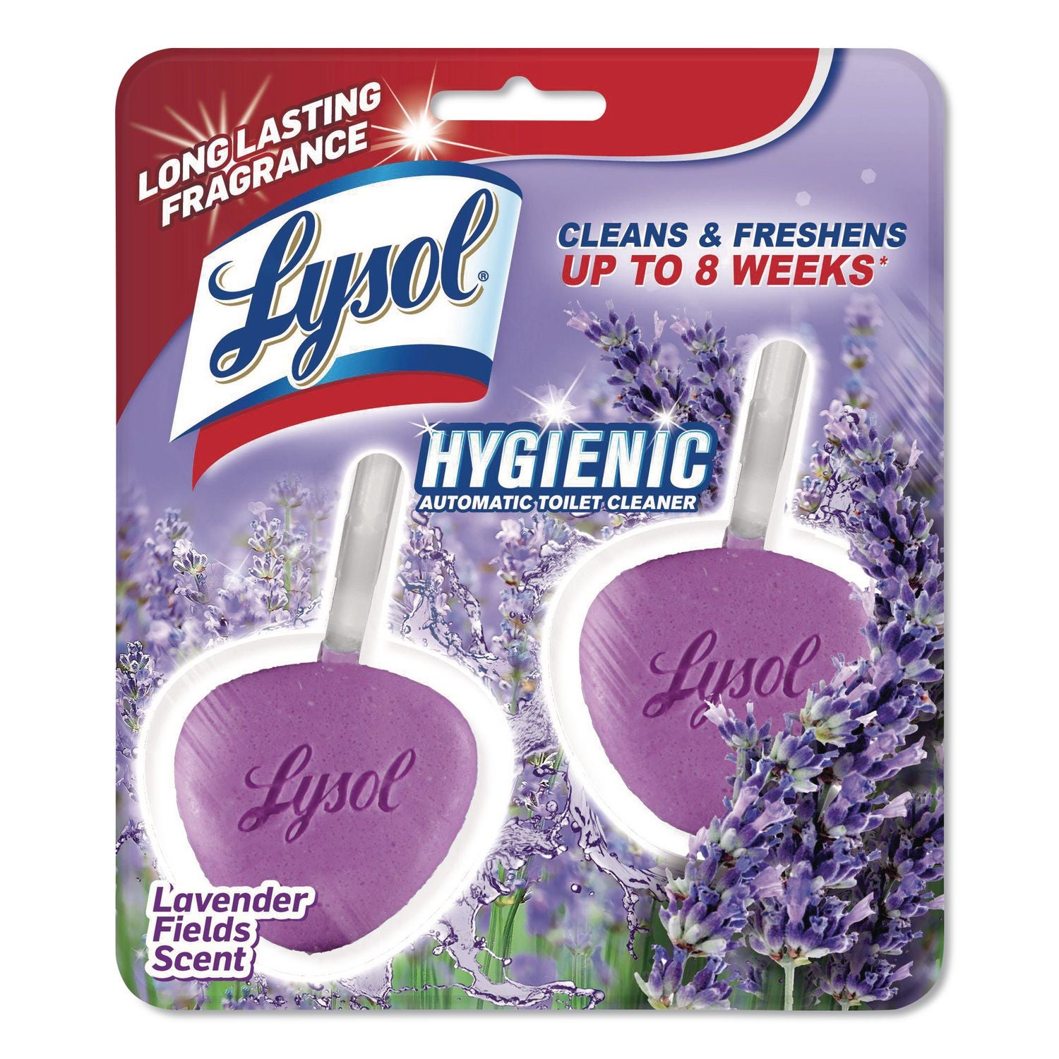 Hygienic Automatic Toilet Bowl Cleaner, Lavender Fields Scent, 2/Pack