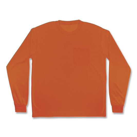 GloWear 8093 Non-Certified Essential Hi-Vis Long Sleeve T-Shirt, Large, Orange