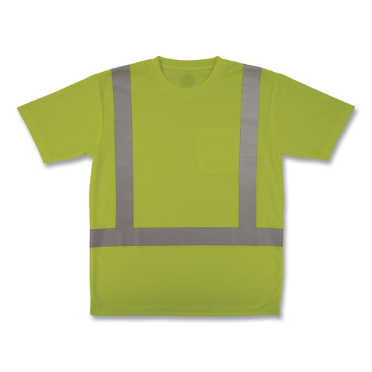 GloWear 8282 Class 2 Essential Hi-Vis T-Shirt, X-Small, Lime