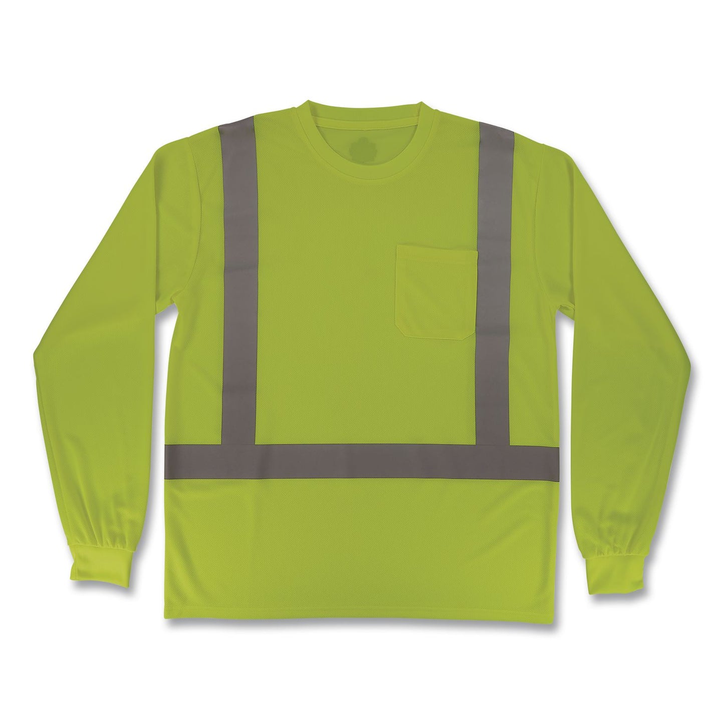 GloWear 8284 Class 2 Essential Hi-Vis Long Sleeve T-Shirt, Large, Lime