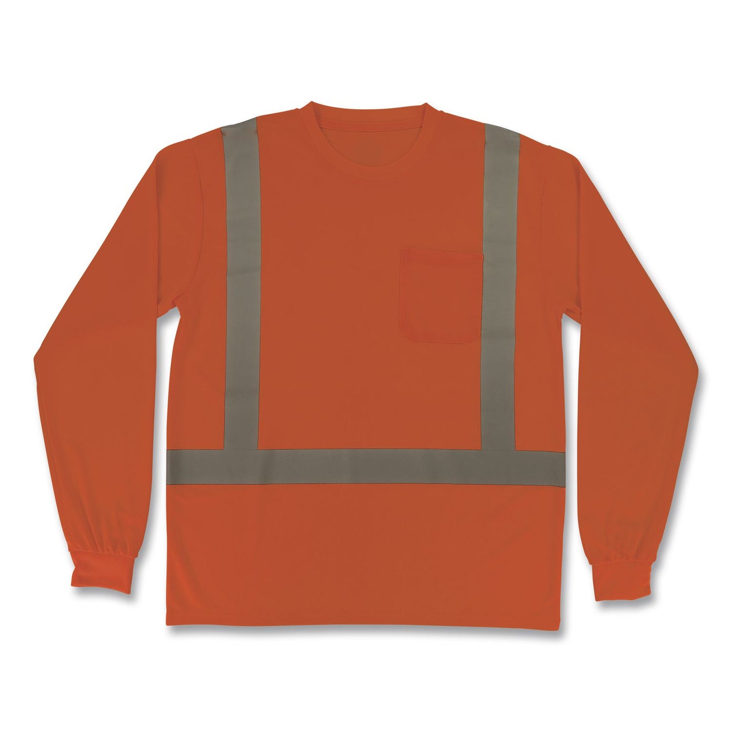 GloWear 8284 Class 2 Essential Hi-Vis Long Sleeve T-Shirt, Large, Orange