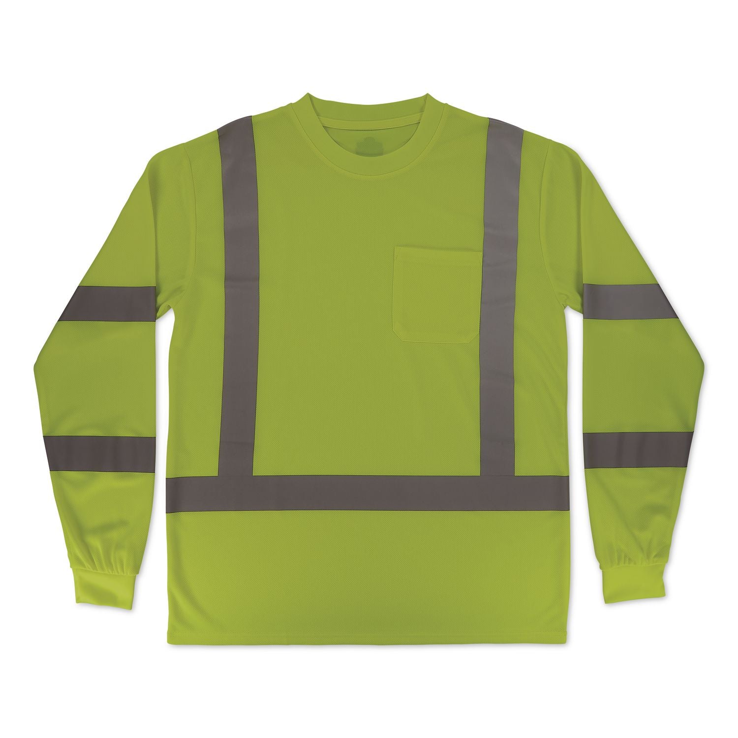 GloWear 8368 Class 3 Essential Hi-Vis Long Sleeve T-Shirt, Medium, Lime