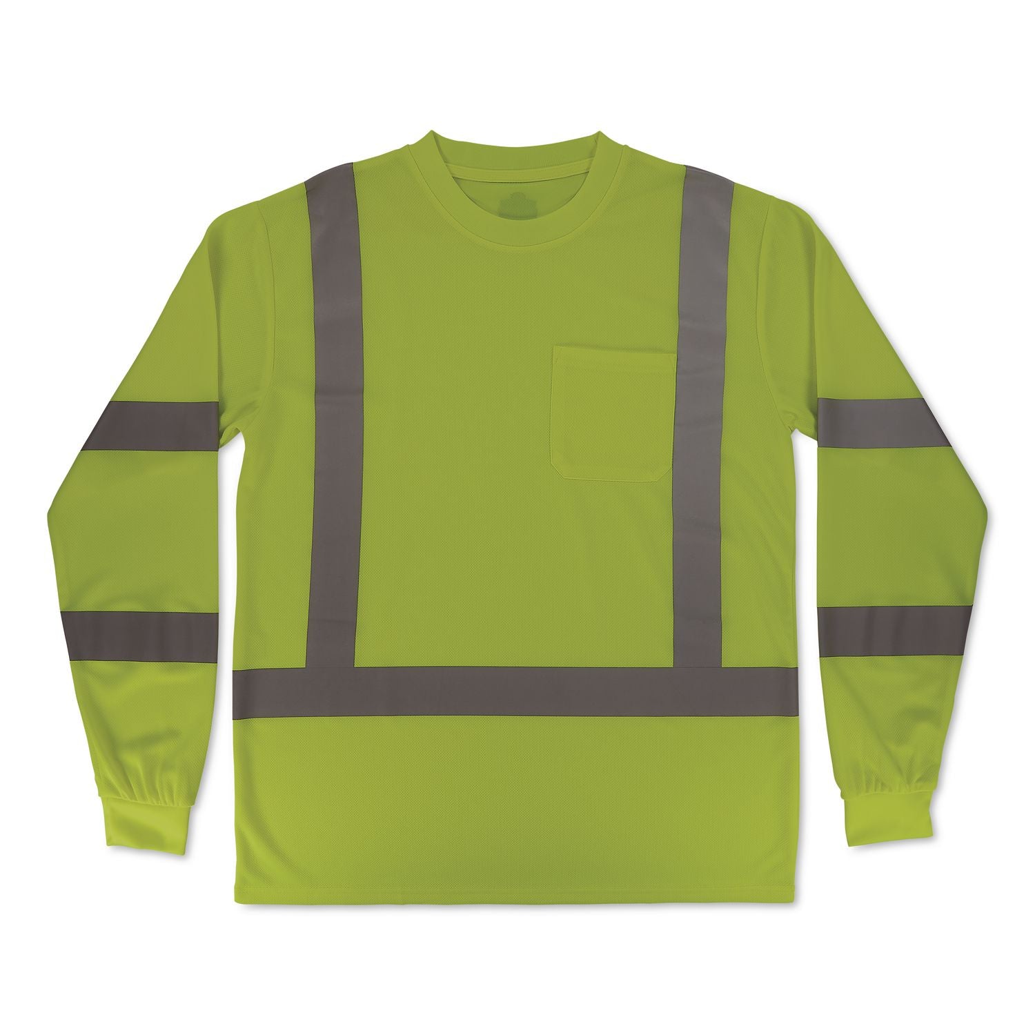 GloWear 8368 Class 3 Essential Hi-Vis Long Sleeve T-Shirt, 4X-Large, Lime