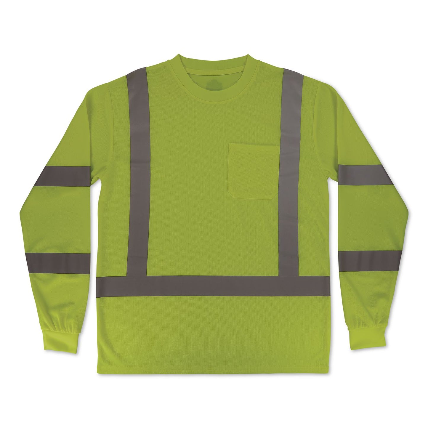 GloWear 8368 Class 3 Essential Hi-Vis Long Sleeve T-Shirt, 5X-Large, Lime