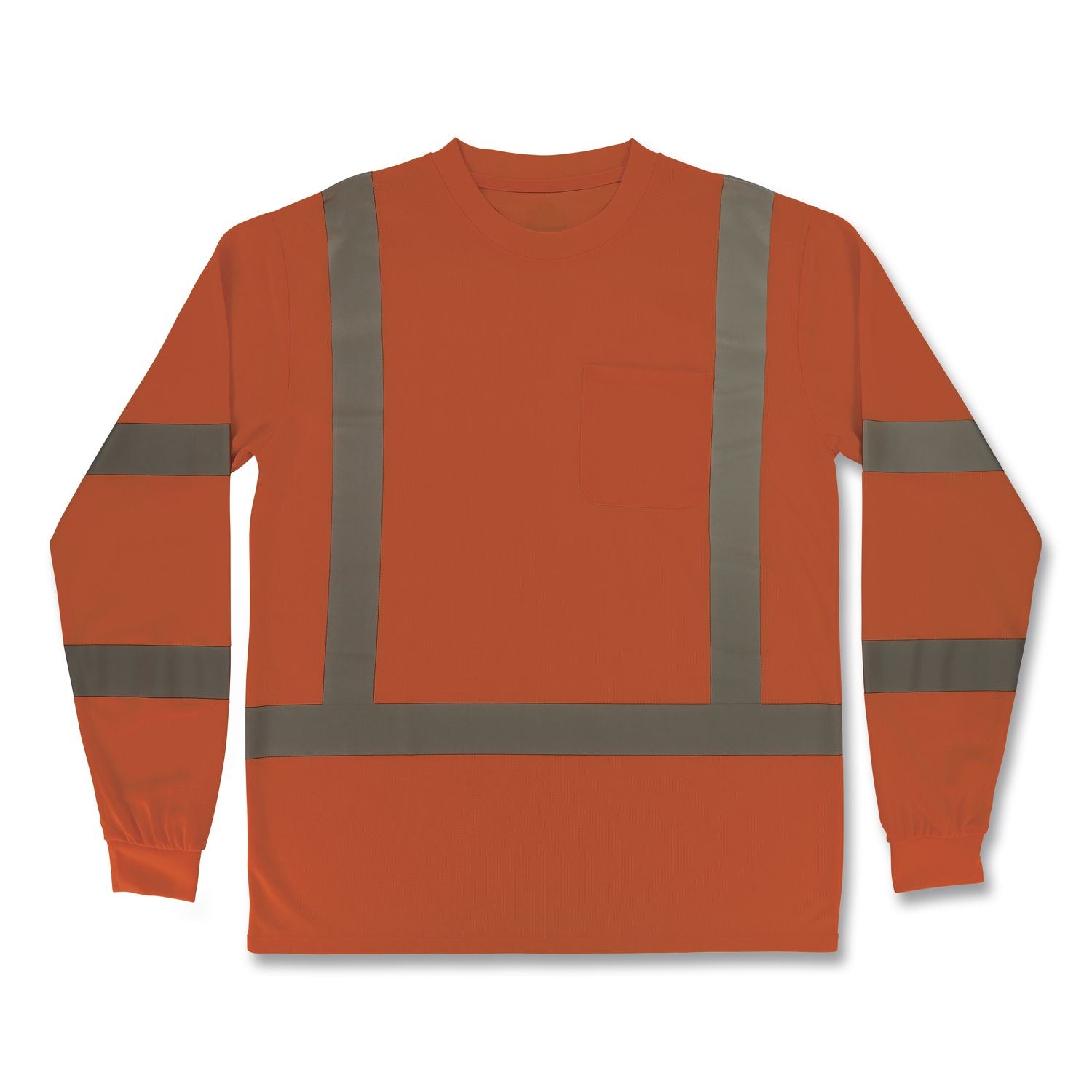 GloWear 8368 Class 3 Essential Hi-Vis Long Sleeve T-Shirt, 4X-Large, Orange