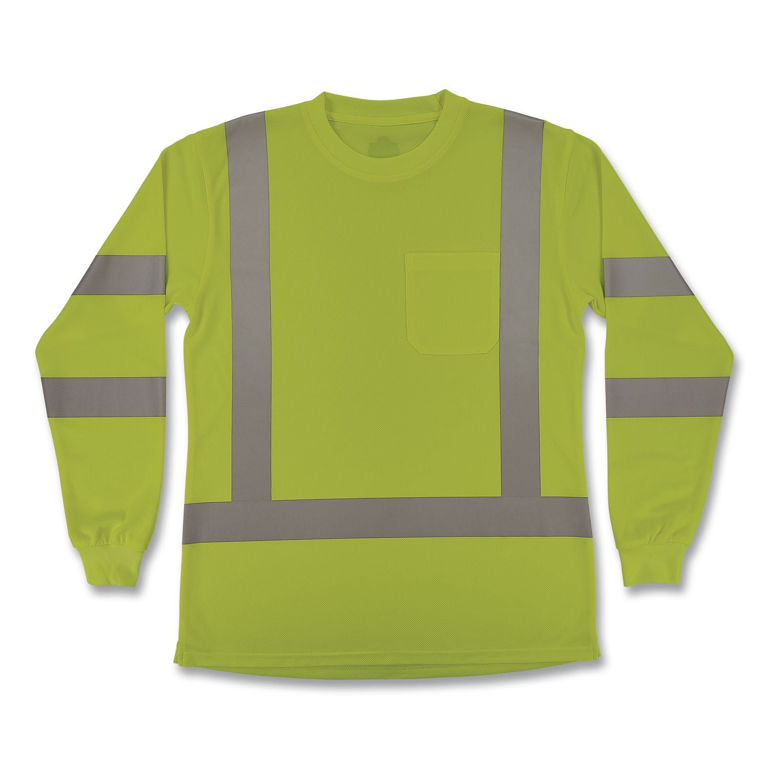 GloWear 8374 Class 3 Women's Essential Hi-Vis Long Sleeve T-Shirt, Small, Lime