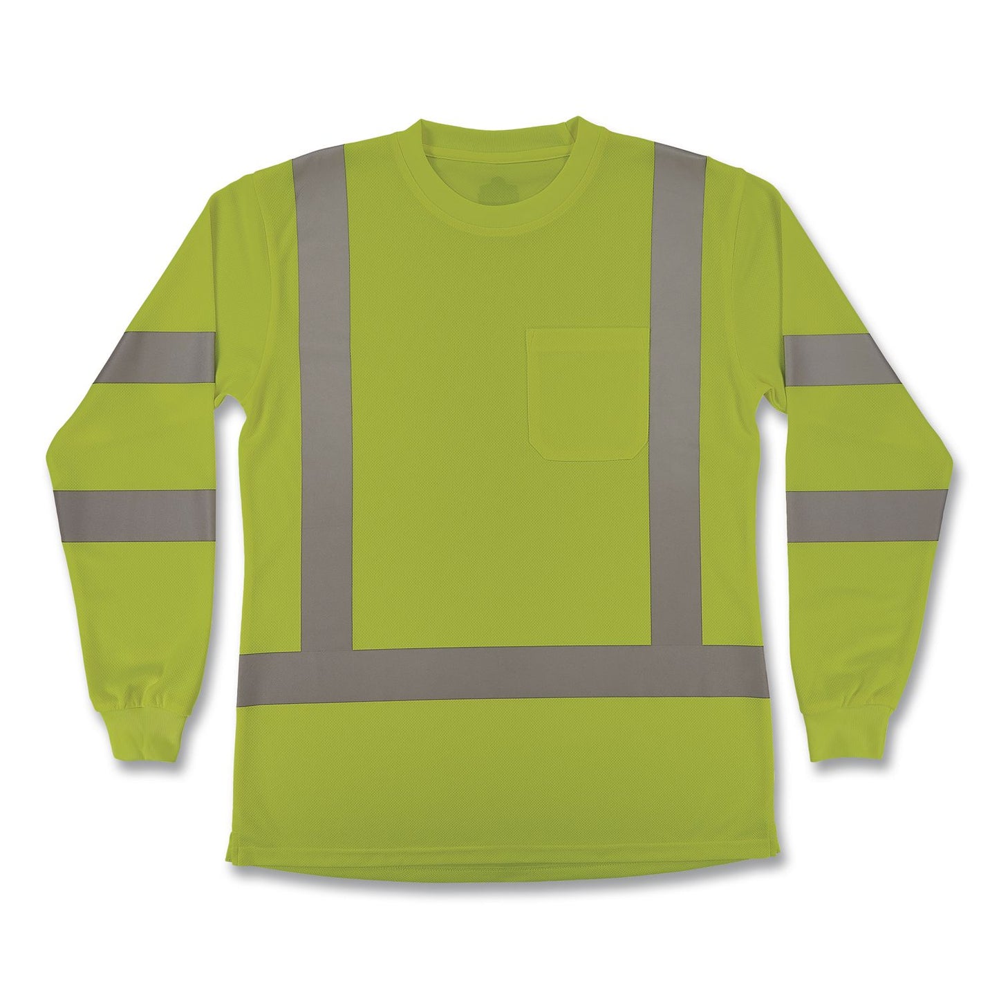 GloWear 8374 Class 3 Women's Essential Hi-Vis Long Sleeve T-Shirt, Medium, Lime