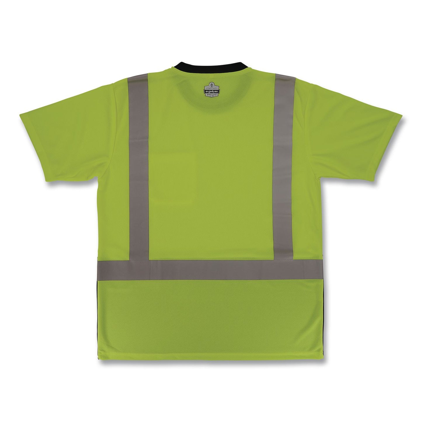 GloWear 8286BK Class 2 Essential Hi-Vis T-Shirt with Black Bottom, Medium, Lime