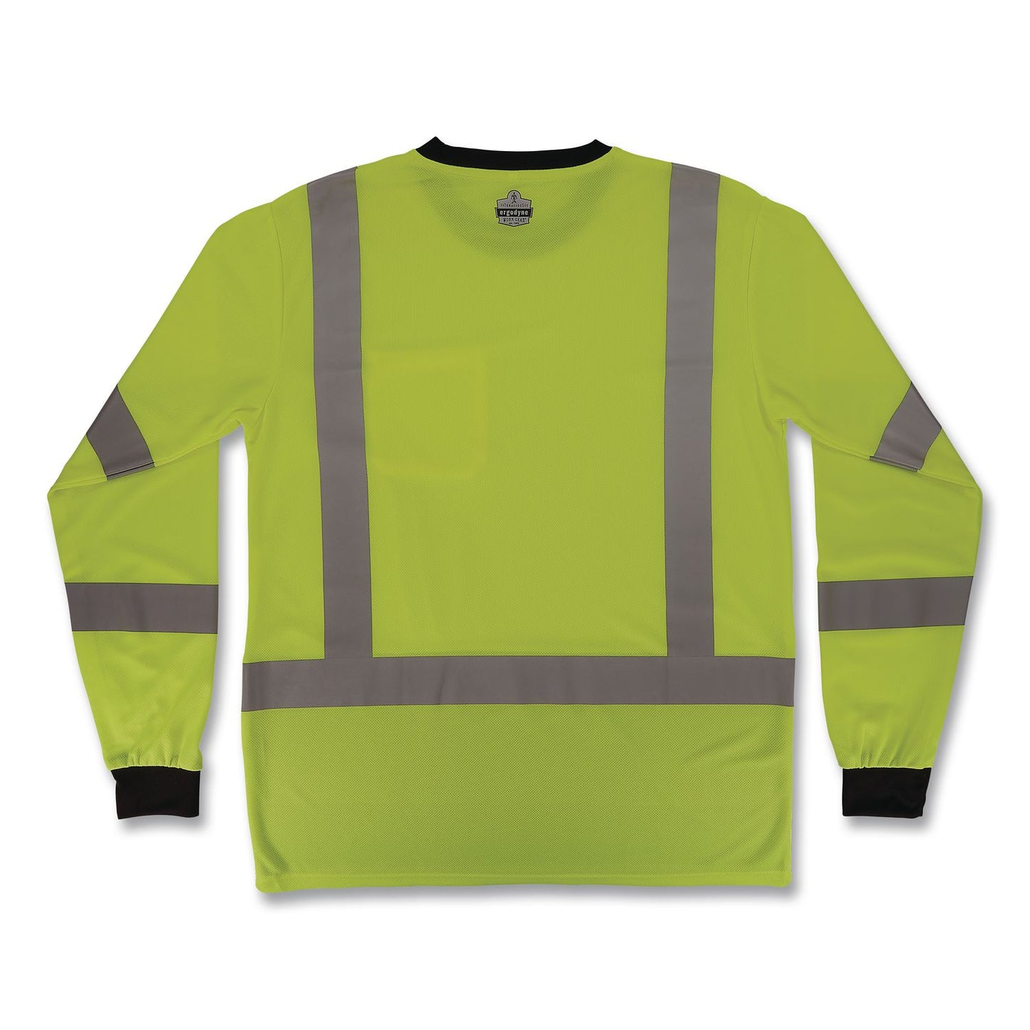 GloWear 8369BK Class 3 Essential Hi-Vis Long Sleeve T-Shirt with Black Bottom, 4X-Large, Lime