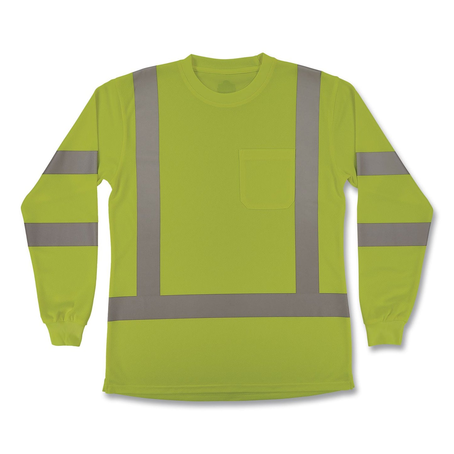 GloWear 8374 Class 3 Women's Essential Hi-Vis Long Sleeve T-Shirt, 3X-Large, Lime