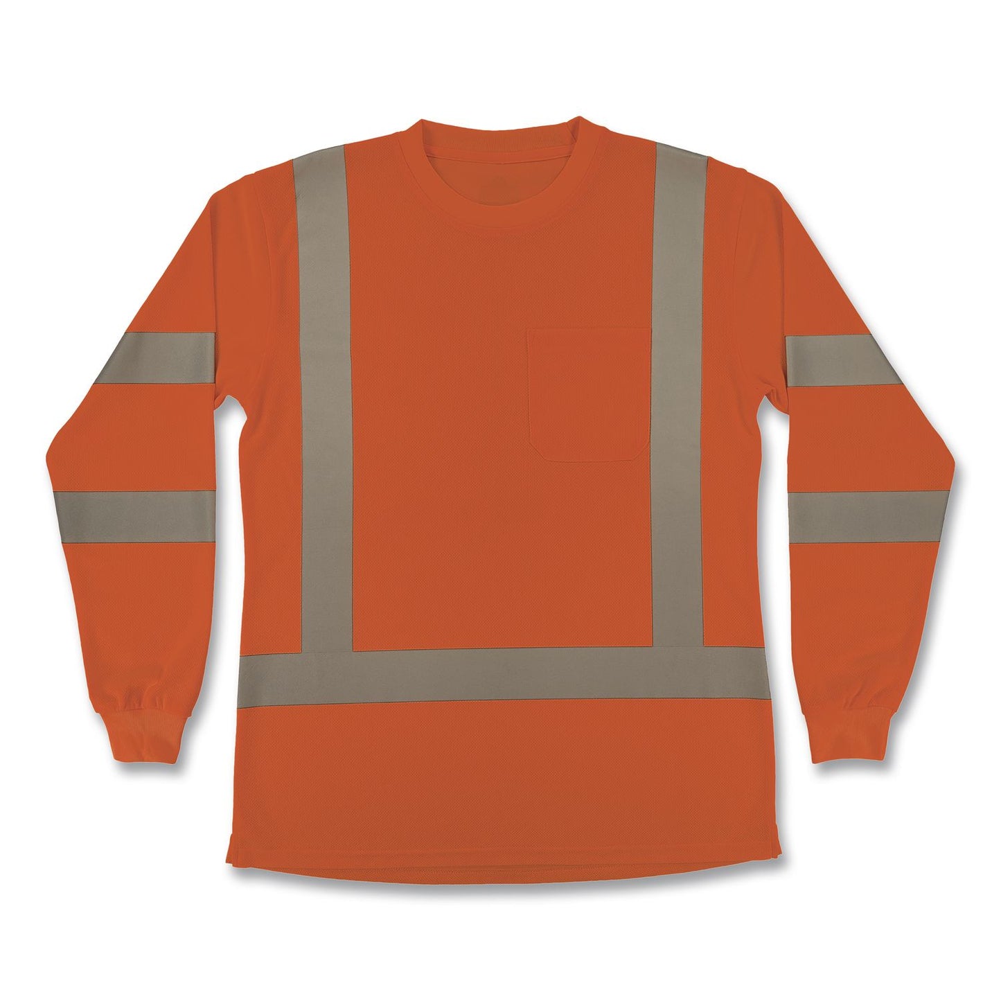 GloWear 8374 Class 3 Women's Essential Hi-Vis Long Sleeve T-Shirt, Medium, Orange