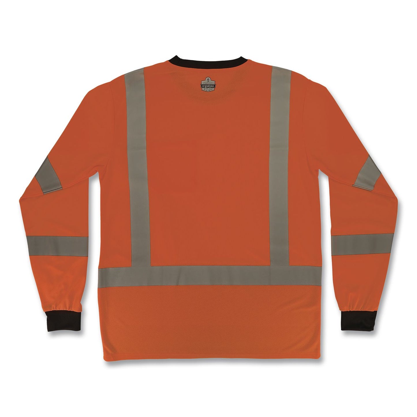 GloWear 8369BK Class 3 Essential Hi-Vis Long Sleeve T-Shirt with Black Bottom, X-Large, Orange