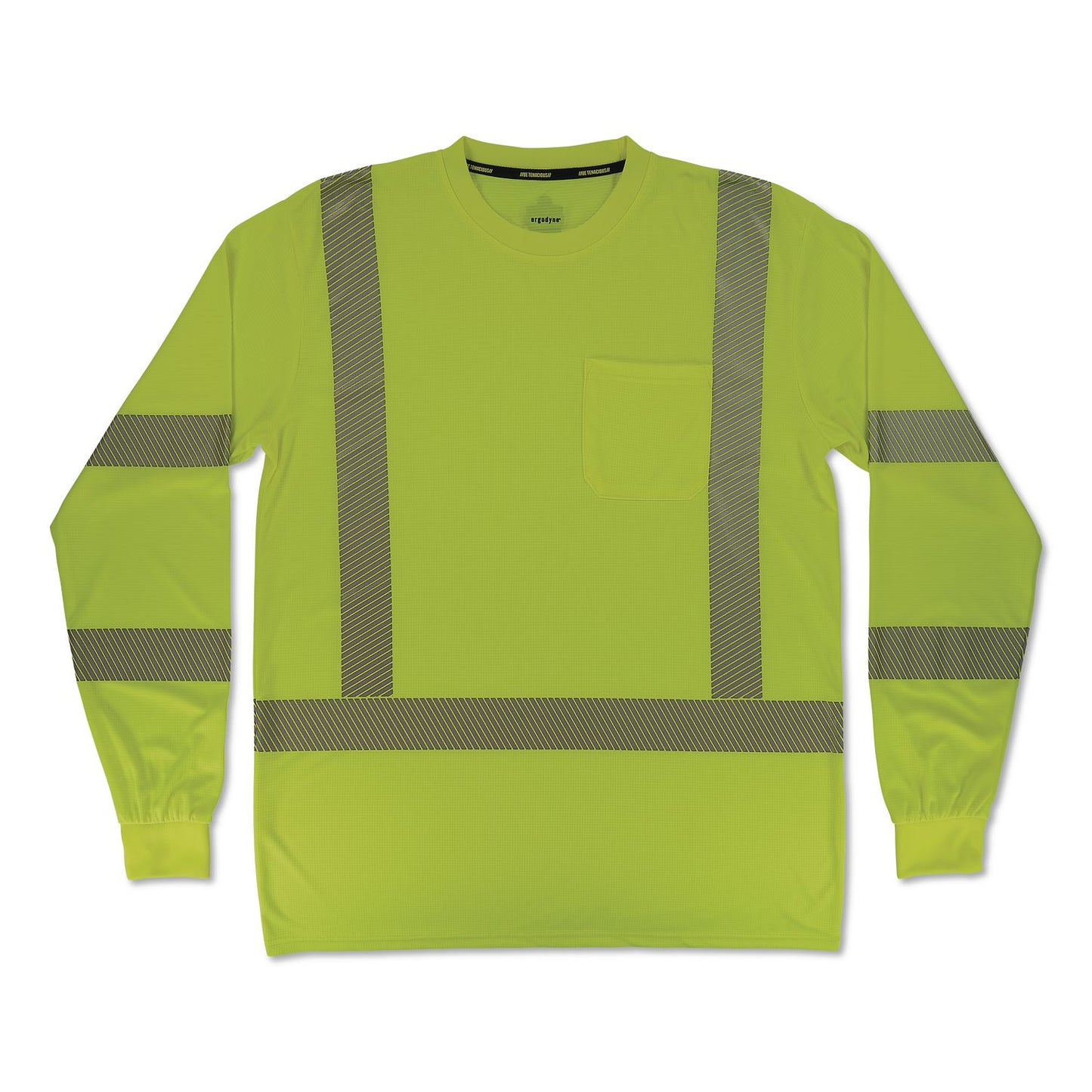 GloWear 8370 Class 3 Performance Hi-Vis Long Sleeve T-Shirt, 3X-Large, Lime