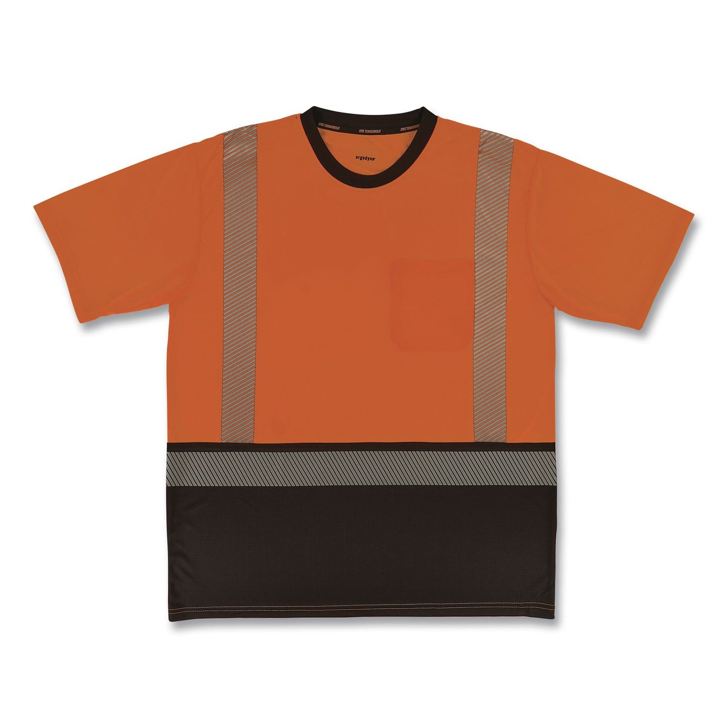 GloWear 8294BK Class 2 Performance Hi-Vis T-Shirt with Black Bottom, X-Small, Orange