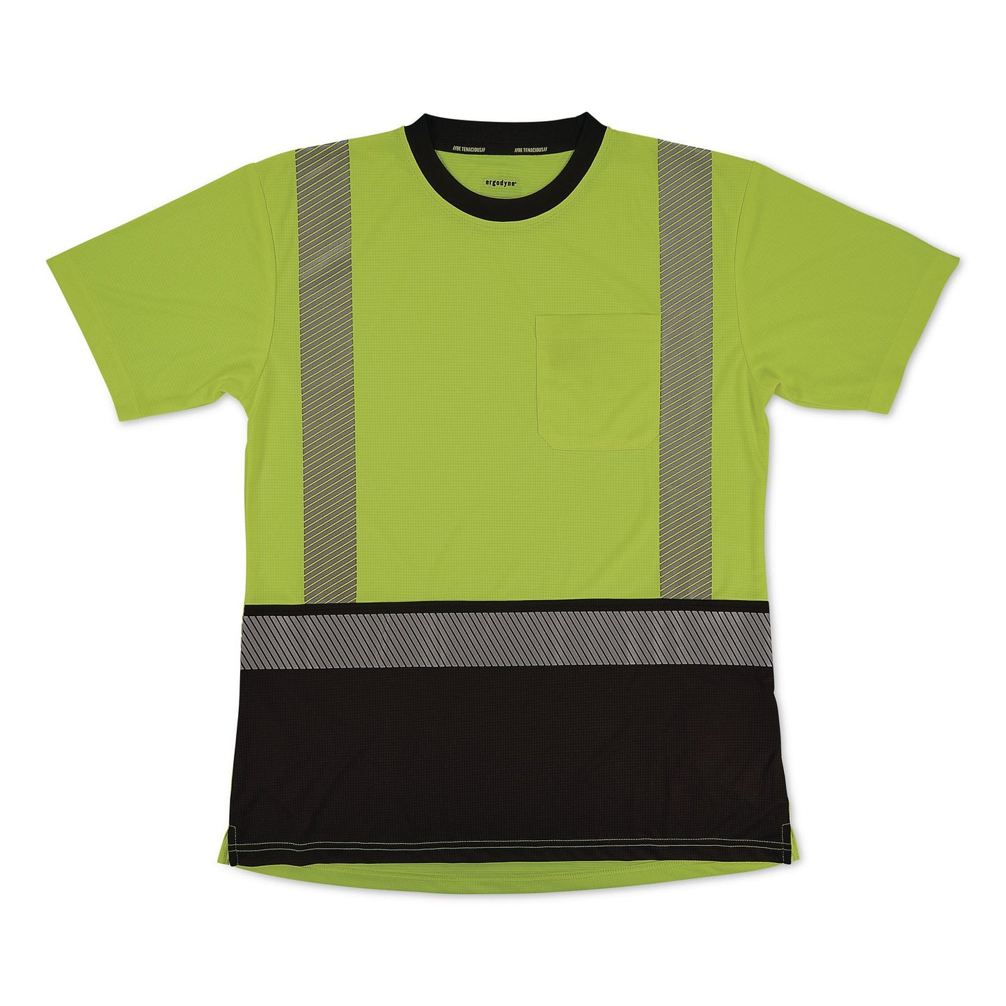 GloWear 8276BK Class 2 Women's Performance Hi-Vis T-Shirt with Black Bottom, 3X-Large, Lime