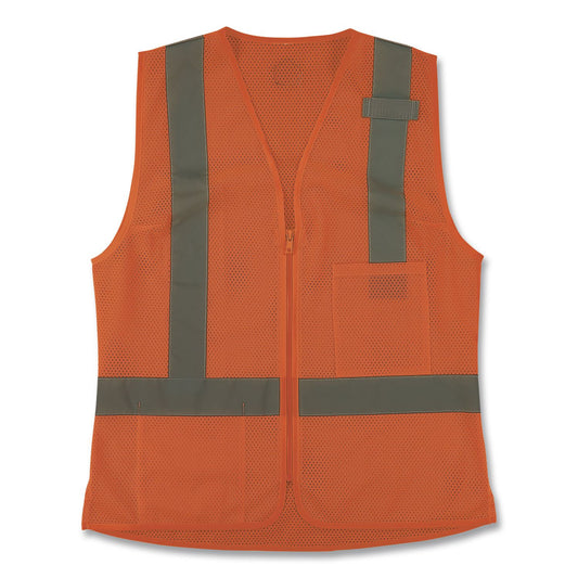 GloWear 8210ZW-S Class 2 Women's Hi-Vis Vest with Zipper, Polyester, 2X-Large, Orange