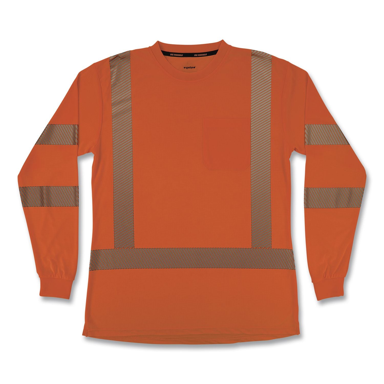 GloWear 8387 Class 3 Women's Performance Hi-Vis Long Sleeve T-Shirt, X-Large, Orange