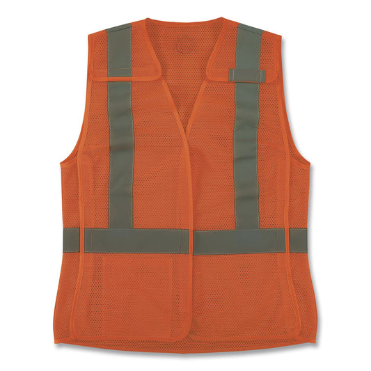 GloWear 8215BAW-S Class 2 Women's Hi-Vis Breakaway Vest with Hook-and-Loop, Polyester, Large, Orange