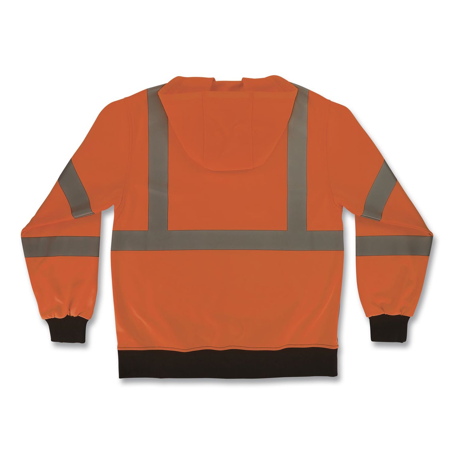 GloWear 8311BK Class 3 Essential Hi-Vis Hooded Sweatshirt with Black Bottom, 2X-Large, Orange