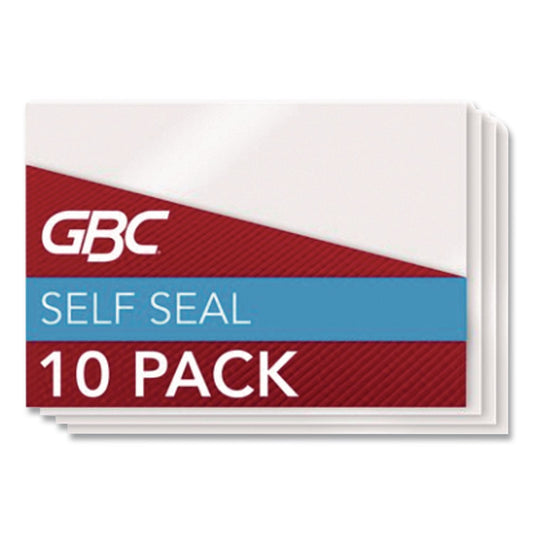 Selfseal Self-Adhesive Laminating Pouches And Single-Sided Sheets, 8 Mil, 4.13" X 2.94", Gloss Clear, 10/pack