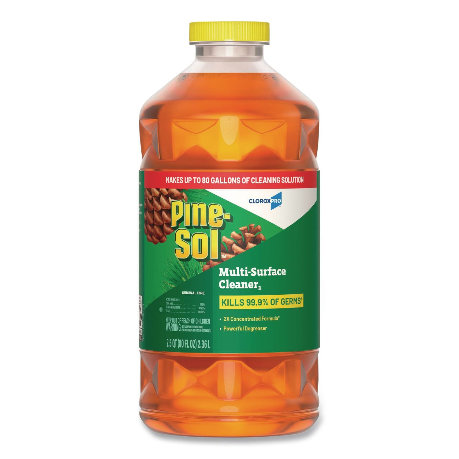 CloroxPro Multi-Surface Cleaner Disinfectant Concentrated, Original Pine Scent, 80 oz Bottle