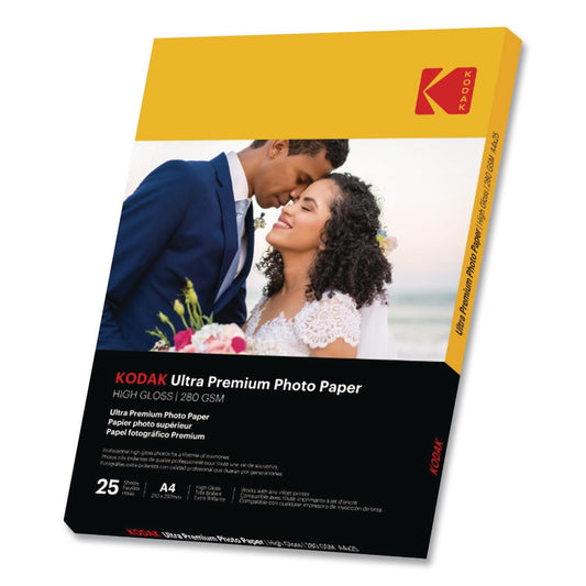 Ultra Premium Photo Paper, 10 Mil, 8.5 X 11, High-Gloss White, 25/pack