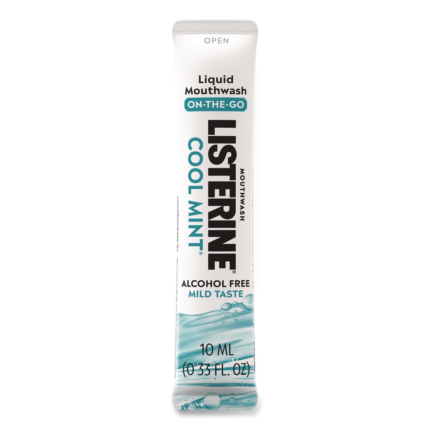 On-The-Go Mouthwash, Cool Mint Flavor, 0.33 oz Packet, 15/Pack