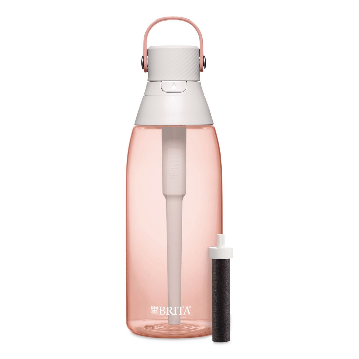 Plastic Filtered Water Bottle, 36 oz, Blush