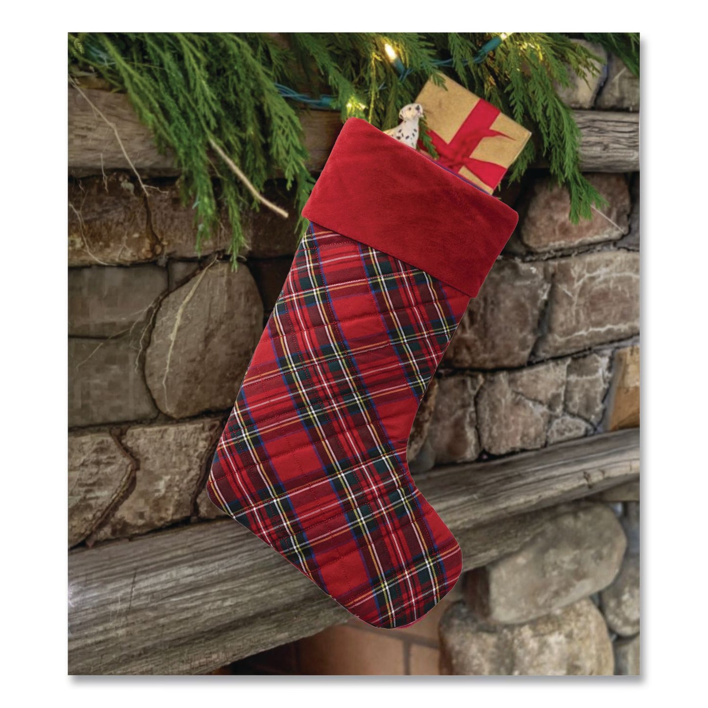 STOCKINGS,TARTAN,RED