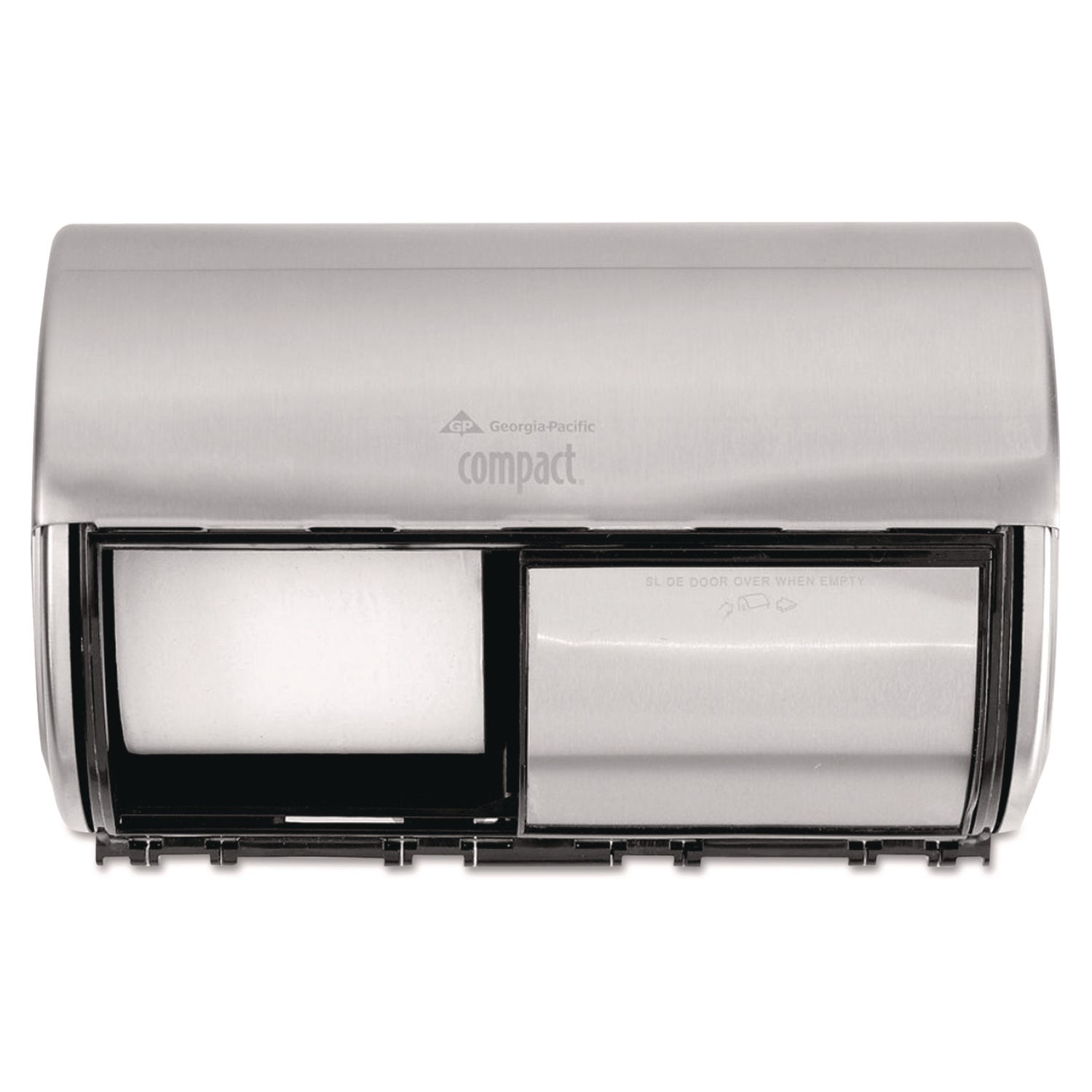 Compact Coreless Side-by-Side Double Roll Tissue Dispenser, 10.13 x 6.75 x 7.13, Stainless Steel