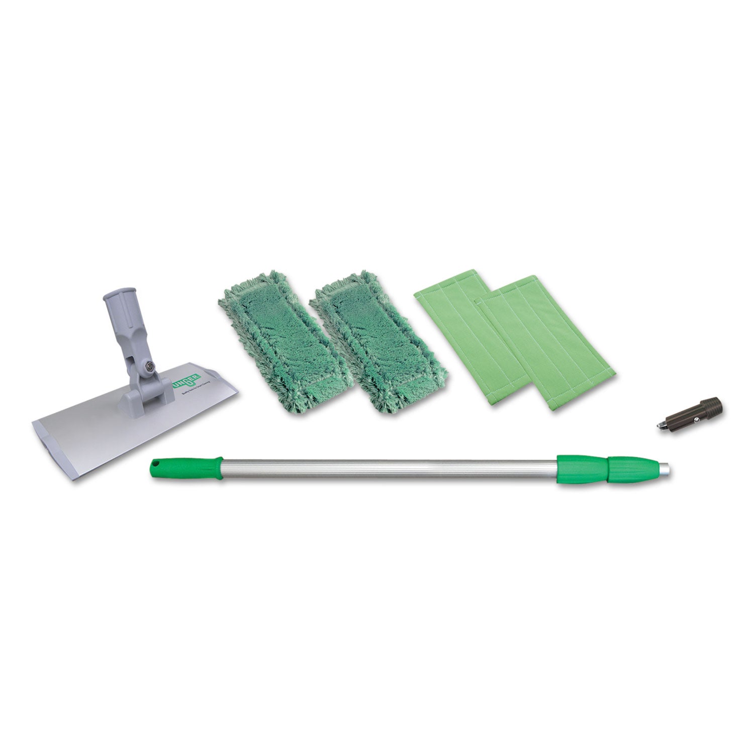 SpeedClean Window Cleaning Kit, Aluminum, 6 ft Extension Pole, 8" Pad Holder, Silver/Green