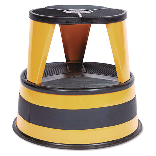 Kik-Step Steel Step Stool, 2-Step, 350 lb Capacity, 16" Diameter x 14.25"h, Orange