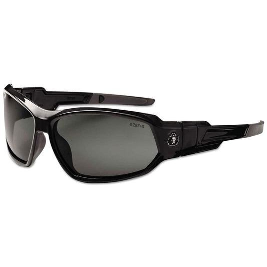 Skullerz Loki Safety Glasses/Goggles, Fog-Off Technology, Black Full Frame, Smoke Dual Lens