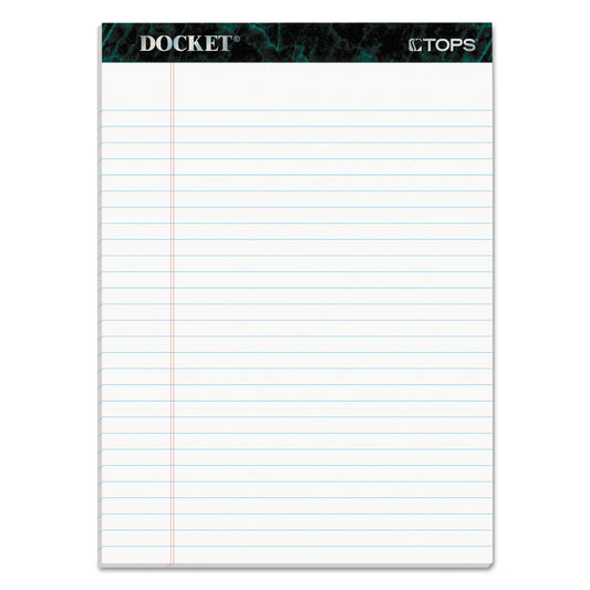 Docket Ruled Perforated Pads, Wide/Legal Rule, (50) White 8.5 x 11 Sheets, 12/Pack