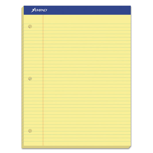 Double Sheet Pads, Narrow Rule, (100) Canary Yellow 8.5 x 11 Sheets