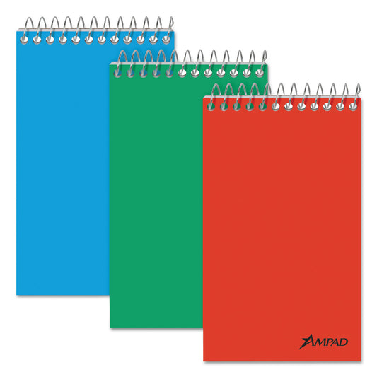 Memo Pads, Assorted Cover Colors, Narrow Rule, (60) White 3 x 5 Sheets, 3/Pack