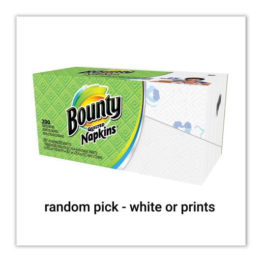 Quilted Napkins, 1-Ply, 12.1 x 12, Assorted - Print or White, 200/Pack