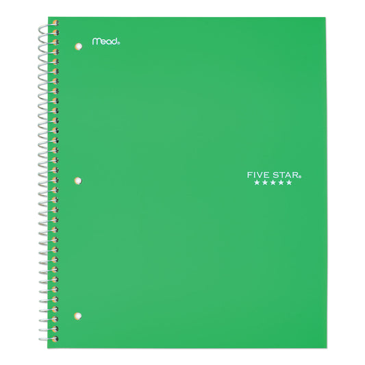 Wirebound Notebook, 1-Subject, Medium/College Rule, Green Cover, (100) 11 x 8.5 Sheets