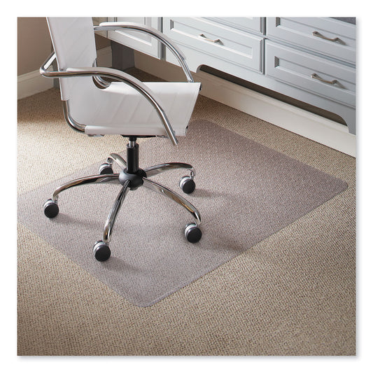 EverLife Light Use Chair Mat for Flat to Low Pile Carpeted Floors, Rectangular, Straight Edges, 46" x 60", Clear