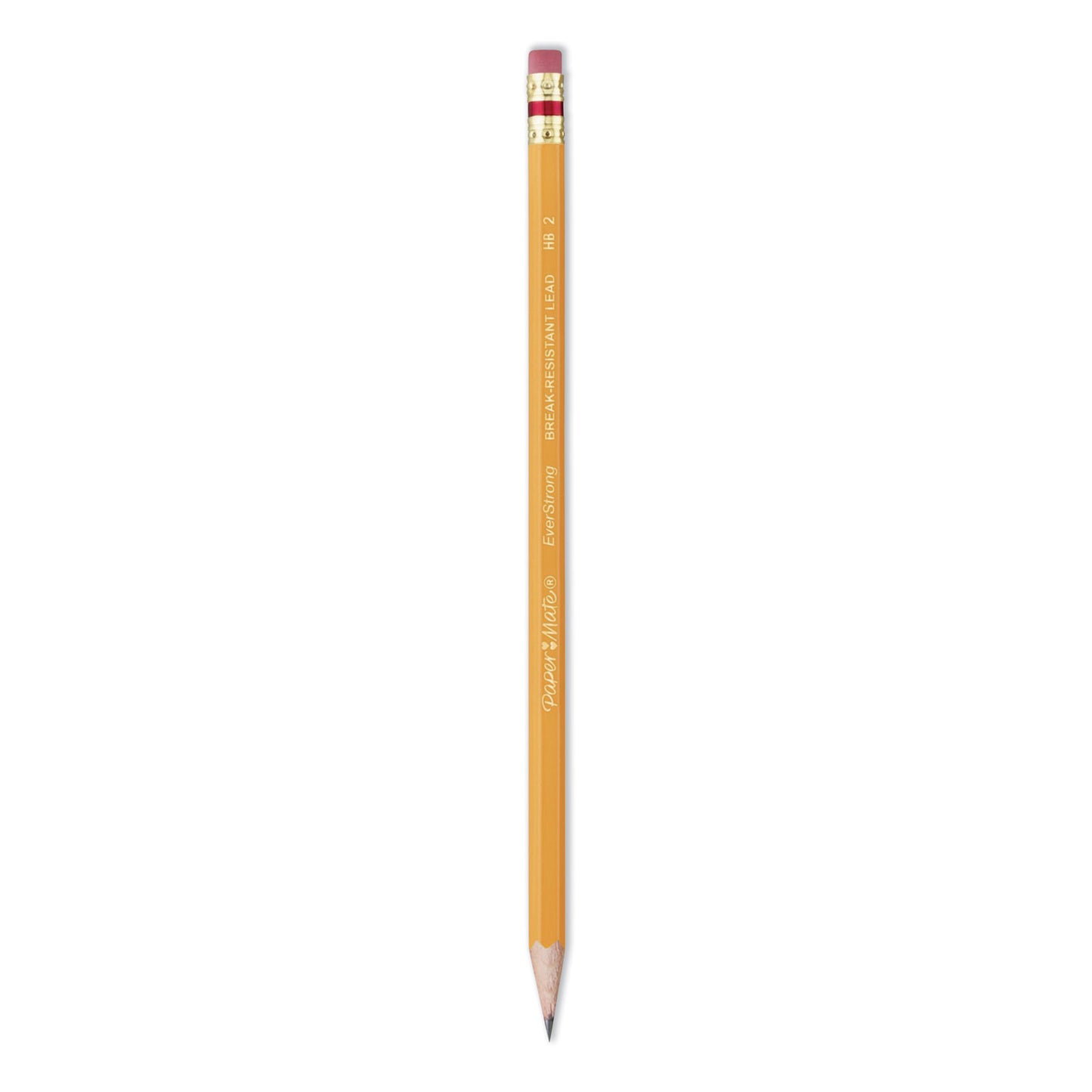 EverStrong #2 Pre-Sharpened Woodcase Pencils, HB (#2), Black Lead, Yellow Barrel, Dozen