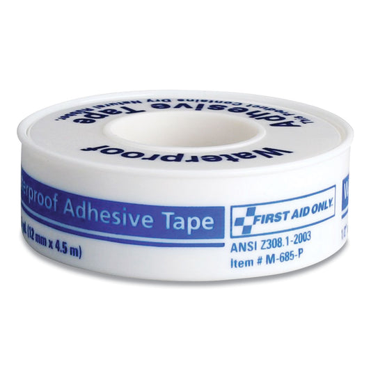 Waterproof-Adhesive Medical Tape with Dispenser, 1" x 15 ft, White