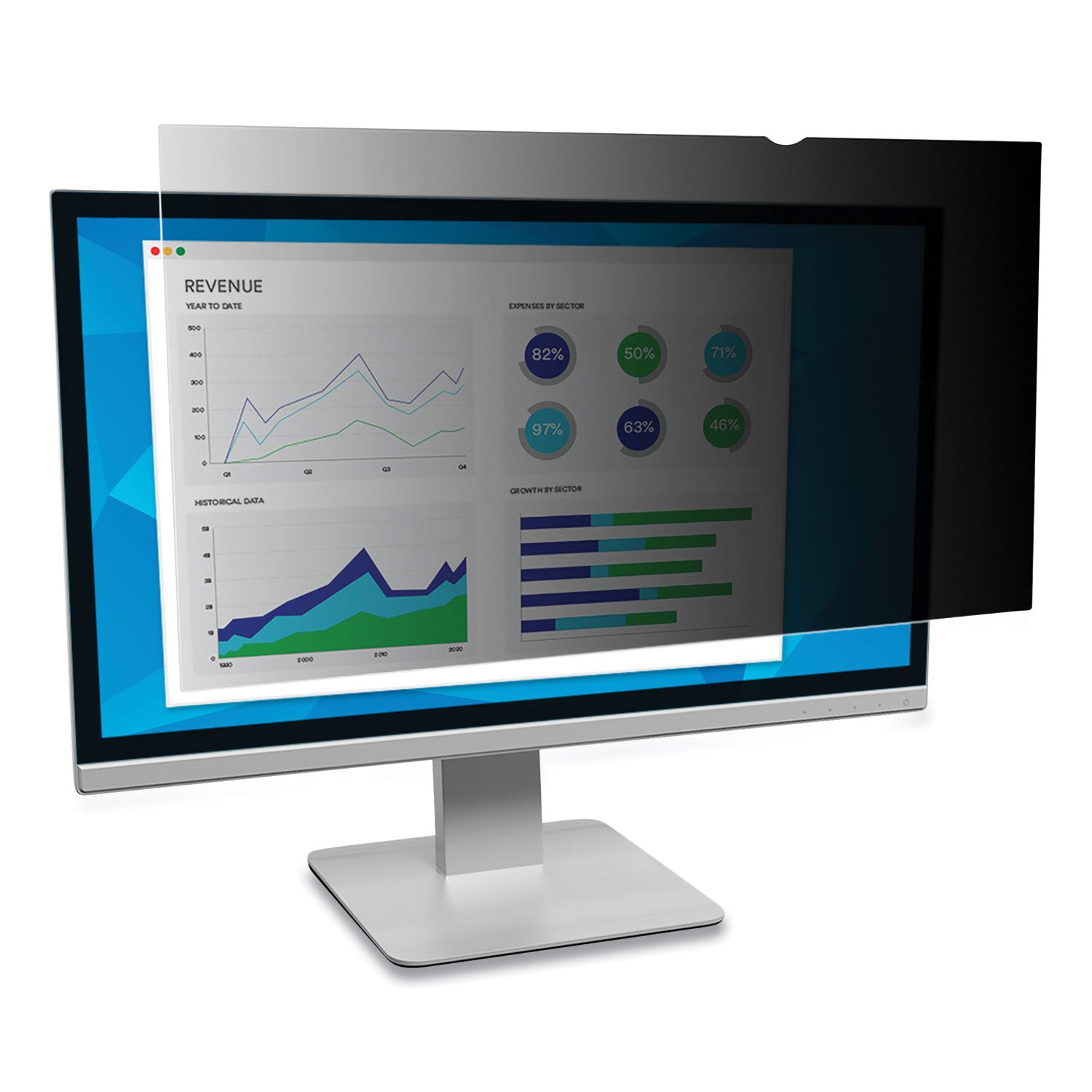 Frameless Blackout Privacy Filter for 23" Widescreen Flat Panel Monitor, 16:9 Aspect Ratio, Black
