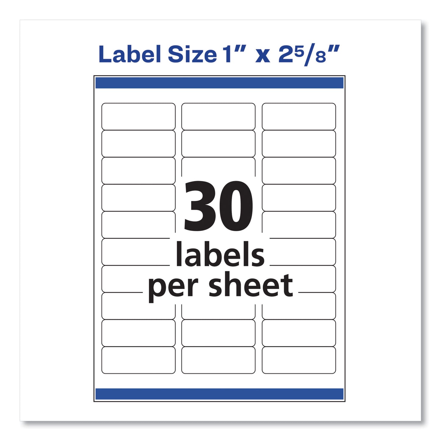 Easy Peel White Address Labels W/ Sure Feed Technology, Inkjet Printers, 1 X 2.63, White, 30/sheet, 25 Sheets/pack
