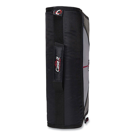 Mighty Zip Tab Binder, 3 Rings, 3" Capacity, 11 X 8.5, Black
